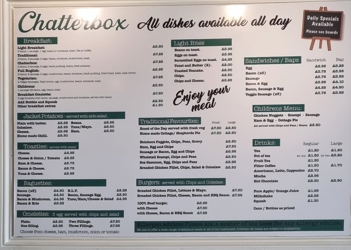Menu Chatterbox-1